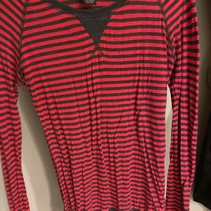Red/gray striped long sleeve